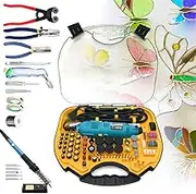 Stained Glass Kit,Mosaic and Stained Glass Starter Kit,with Mini Electric Engraving Pen Set&Glass Cutter Tool Kit&Soldering Iron Kit&Copper Foil Tape&Solder Wire&Glasses