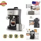 Compact Espresso Machine with Milk Frothing Pitcher – 4 Shots, Fully Automatic