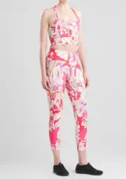 Josie Natori Women's Size L Solstice Printed Cropped Top, Pink, NwT
