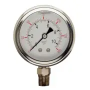 Chrome Water Air Pressure Gauges | Max 150PSI Gauge | 1/4"BSP Steel Thread
