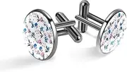 [Generic] Men's Cufflinks, Plain Flower Background Cuff Links for Men, Classic Cufflinks Black for Suit Shirt Wedding Business Birthday Jewelry Gift