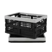 2-Pack Plastic Collapsible Storage Crates, 15 L Stackable Folding Crate