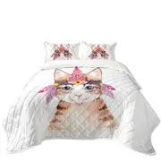 Art Painting Adorable Native American Kitten Coverlet