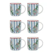 6PK Porto Cucina Porcelain Travel Drinking Water/Coffee Mug 12cm/300ml Artichoke
