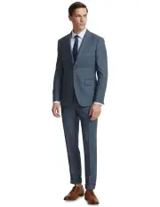 [Oxford] Byron Wool Suit Jacket With Peak Lapel in Blue