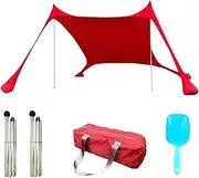 Jeruytgh Beach Shade Canopy, Sunshade Shelter, UPF50+ Protection Camping Sunshade Includes Sand Shovel, Stability Poles for Fishing, Picnics, Backyard Fun
