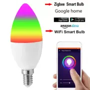 Tuya E14 E12 Smart Candle Bulb RGBCW 5W LED Lamp Smartthings Remote Control Comp
