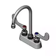 T&S Brass 3-1/2" Deck Mount Workboard Faucet w/ 5-3/4" Swing Gooseneck