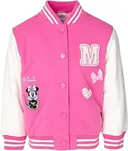 [Disney] Minnie Mouse Frozen Lilo & Stitch Girls Varsity Bomber Jacket Toddler to Big Kid