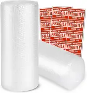 2-Pack Bubble Cushioning Wrap Rolls, 3/16" x 17" x 72' ft Total, Perforated 12"