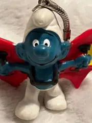 SMURFS: Bat-Winged Smurf Schleich PVC Figure Keychain