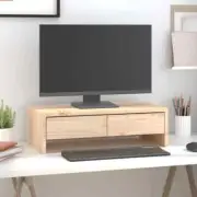 Wooden Monitor Stand Computer Screen Holder Laptop Riser With Storage Space