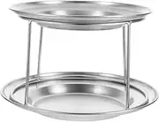 MOLUCKFU Elegant Stainless Steel Cake Serving Tray Seafood Display Stand Party Serving Tray