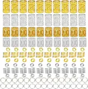 Homo Trends 90 Pcs Hair Jewelry Rings Clips Aluminum Dreadlocks Adjustable Metal Hair Bread Cuff for Braids Hair Accessories