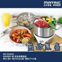 在飛比找PChome24h購物優惠-【松木家電】MATRIC 松木煎炒．煮．蒸全能電氣鍋 MG-