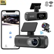 Elsoung 4K Car Dash Cam Front And Rear Dual Recording Wi Fi Connectivity Gps Tracking 1080P + Resolution Rear View Monitors/Cams & Kits