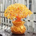 Feng Shui Money Wealth Tree Yellow Citrine Amethyst Crystal Lucky Tree Decor)>G