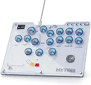 Mytrix Arcade Stick 16Keys All-Button Leverless Controller for PS4/PC/PS3/Switch/Steam, with Turbo Functions, Custom RGB Light, Supports Hot Swap, SOCD, Removable Plate - Interstellar Design