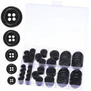 100 Pcs Black Buttons For Crafts Buttons 5 Sizes 4-Hole Mixed Sewing Buttons ...