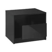 Oikiture Bedside Tables Set of 2 LED Side Table Drawers Nightstand Black