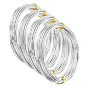 16.4ft Aluminum Wire, 4pcs Jewelry Craft Wire 2mm 12 Gauge Wire, Silver Tone