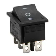 6-Terminals 3 Position DPDT Boat Rocker Switch 16A 250VAC 20A 125VAC Black Silver