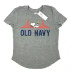 OLD NAVY 短袖T恤女童裝 史奴比聯名款 T恤 短袖 短T-SHIRT 圓領上衣 O47936 灰色(現貨)