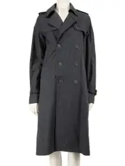 Grey Double Breast Trench Coat