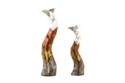 Tall Slim Hand-Painted Aluminium Decorative Flower Vases - Set of 2