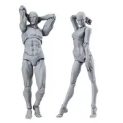Gray Posable Artist Mannequin Set for Drawing Modeling and Sketching Figures