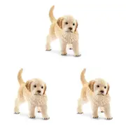3x Schleich 1.9'' Golden Retriever Puppy Animal Action Figure Kids Play Toy 3-8y
