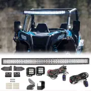 Roof 42" Light Bar+A Pillar Pods Mounts Wire Kit For Can-am Commander 700 1000R