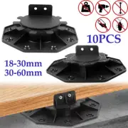10Pcs Adjustable Decking Pedestal Riser Bearing Support 18-30mm/30mm-60mm Black