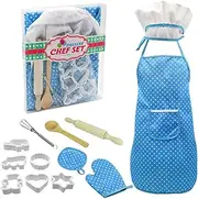 SHOWERORO Playset Educational Role Play Set with Chef Costume Apron and Accessories for Aspiring Young Cooks for Pretend Play and Learning
