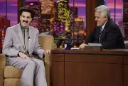 Actor Sacha Baron Cohen as Borat during an interview with host Jay- Old Photo 13