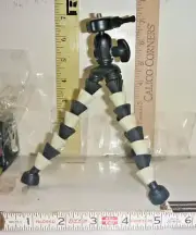 Sunpak Mini Black & White Rubber Flexible Tripod ~7.5" Tall