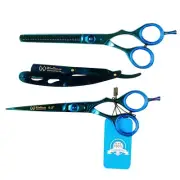 Xcellence Barber Hair Cutting Scissors Shears Thinning & Razor Set of 4