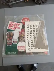 Vintage Drink Coca Cola Holiday bell soda glass double sided Cardboard Sign NOS