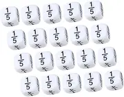 Kisangel 20pcs Mathematics Game Dice Math Positive Dice Fraction Teaching Class Multifunctional Polyhedral Numbers White Classroom Math Teaching Supplies Learning Aid Plastic White