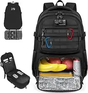 Lunch Backpack for Men & Women 17.3 Inch Laptop Backpack with USB Charging Port Waterproof Tactical Work Backpack with Insulated Lunch Bag for Travel, College, Business with MOLLE Design