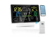 Aofesel Wireless Wifi Weather Station, Indoor & Outdoor, Hygrometer, Thermometer, Barometer, 4-Day Forecast with App, Temperature Trend, UV, Moon Phase, Clock, Alarm Clock White WiFi version