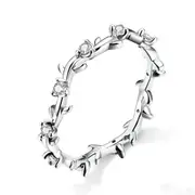 Stackable Finger Rings for Women Silver plating Flower Branch Vine Ring Statement Jewelry_8