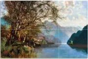 Tile Mural Lake Millstattersee Kitchen Bathroom Wall Backsplash Marble Ceramic