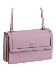 [PIERRE CARDIN] Leather Flap Over Cross-Body Bag in Pink