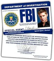 Supernatural Dean Winchester FBI License ID | Dean FBI License Supernatural/Prank Items/Double Sided/Great Complement for Costumes/Professional Quality: Funny Car Accesories/Funny Things