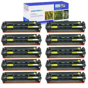 10PK CF402A 201A Yellow Toner Cartridge For HP LaserJet Pro MFP M277 M252 M252dn