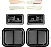 Door Handle Set, Compatible with 1991-1996 Jeep Wrangler YJ 1997-2006 TJ, Exterior & Interior Left Driver & Right Passenger Side | Replace# 79540 79541 55176383AE 55176382AE 55176477AC 55176476AC