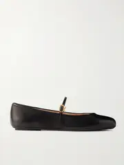 [Gianvito Rossi] Gianvito Rossi - Carla Leather Mary Jane Ballet Flats - Black - IT42 IT 42 Black