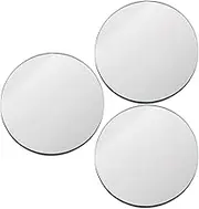 Generic Acrylic Decorative Mirror Trays Candle Holder Set of 3 Round Mirror Plate for Wedding Centerpieces Craft Projects Dresser Table Ornament