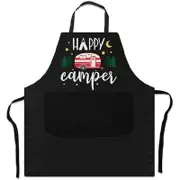 Happy Camper Apron Pocket Camping Festival Caravan Kitchen Cooking Chef Gift